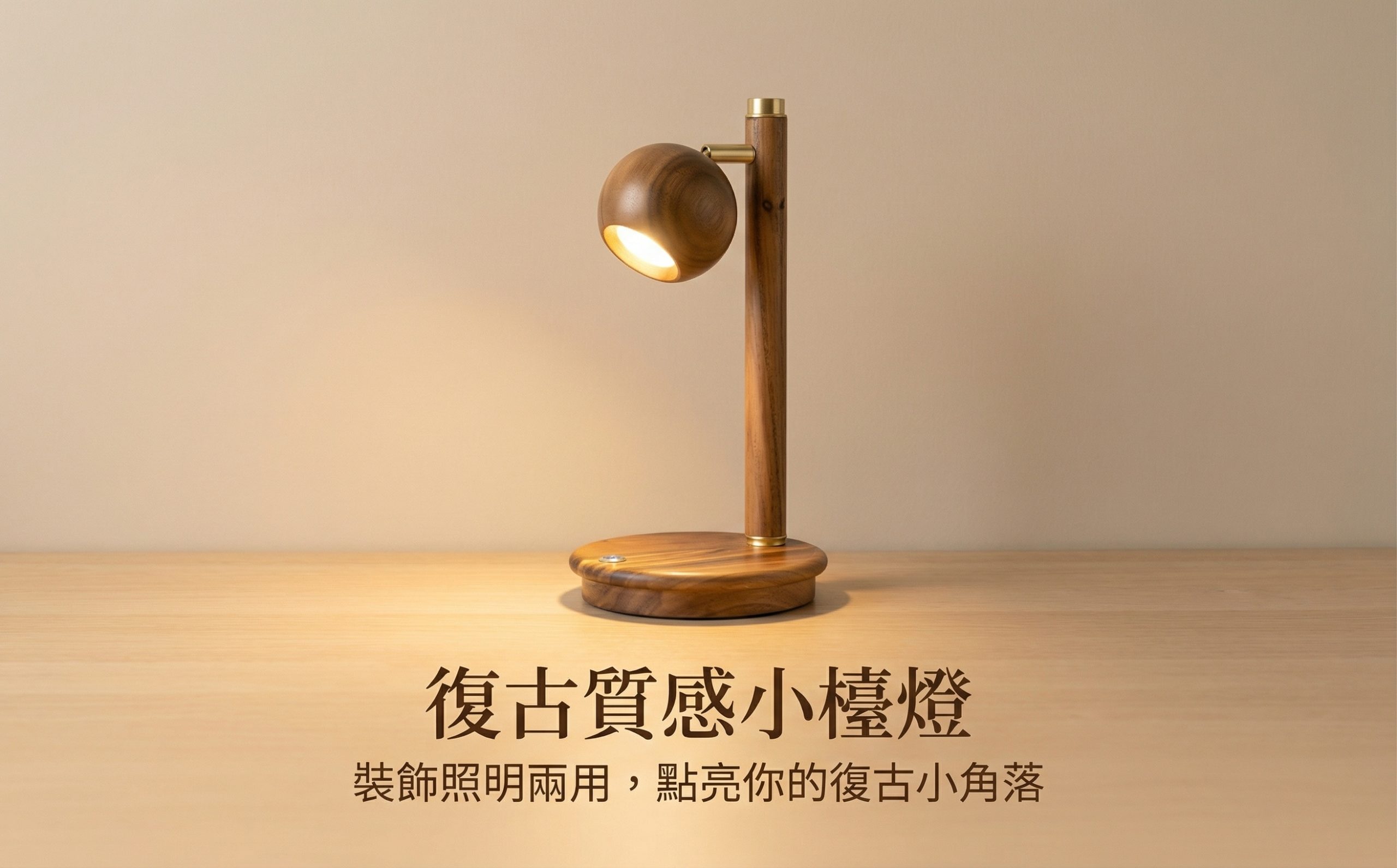 首屏主视觉_ 传递复古质感核心印象 復古質感小檯燈 - 图片 1